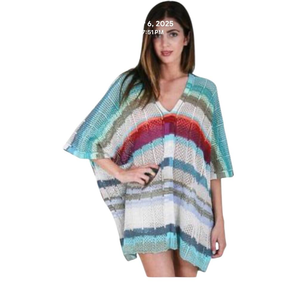 Goddis‎ Eliza Blue bird Poncho Top Stripe M/L